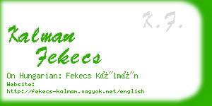kalman fekecs business card